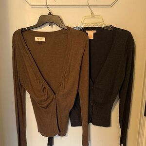 2 cardigans. In good condition. Each is $10 or both together $18.